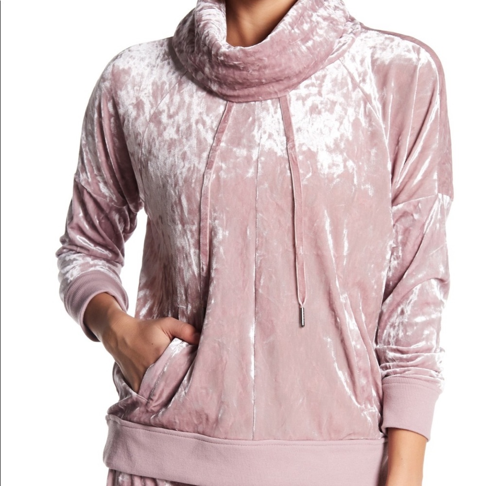 Betsy Johnson Velvet Funnel Neck Pullover
